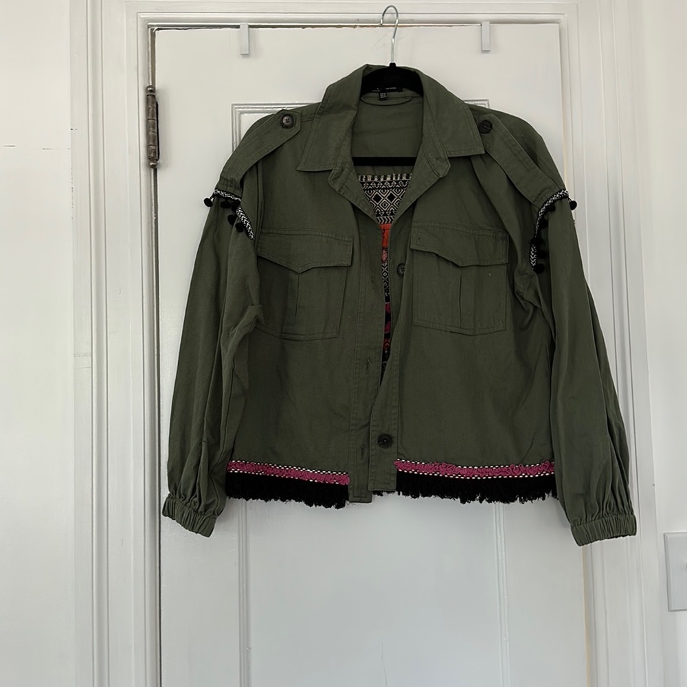 Zara | Zara TRF Collection Army Green Detailed Jacket Size XS